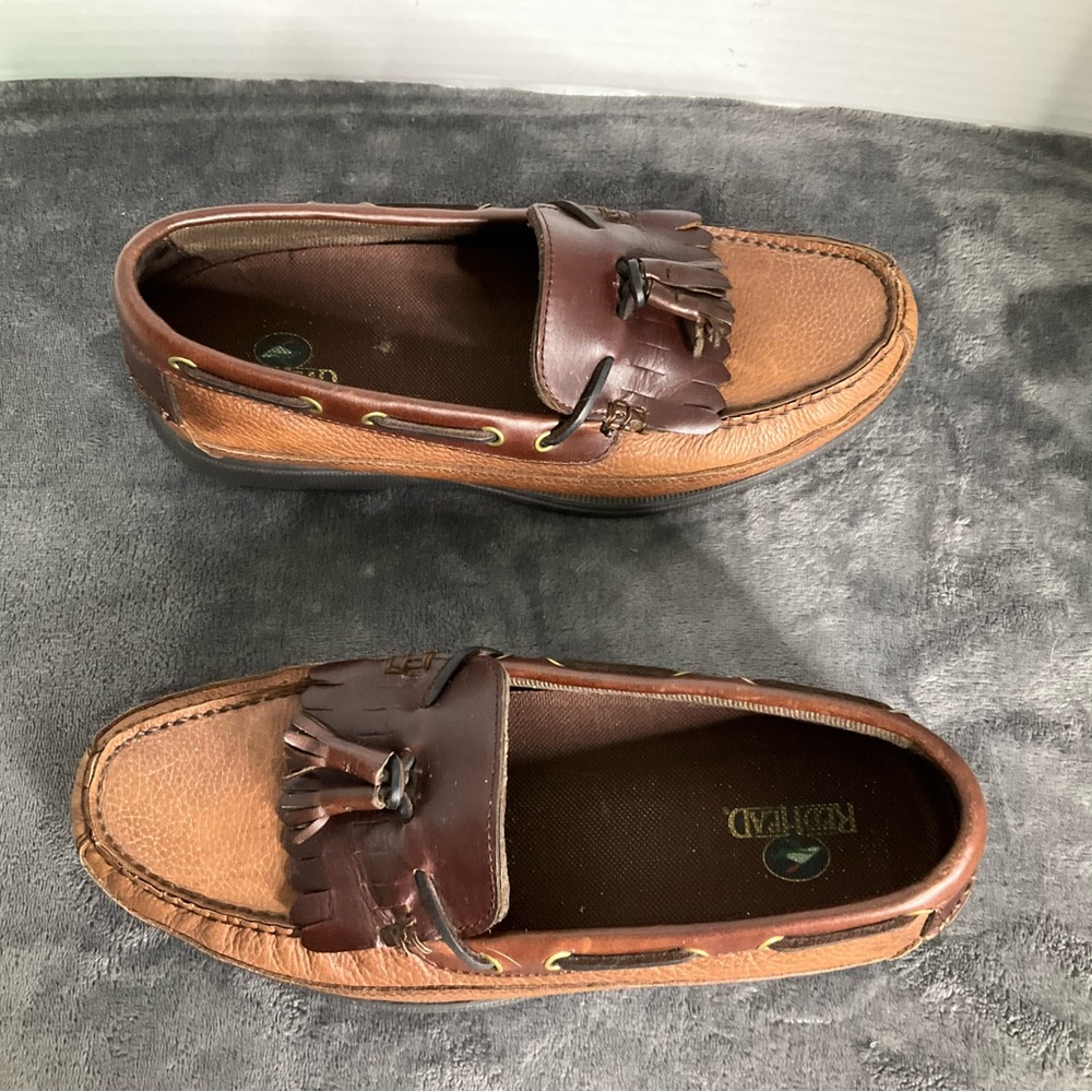 REDHEAD Size 9 Men's Leather Shoes Loafers Casual Boat Shoes Lace Up Brown‎